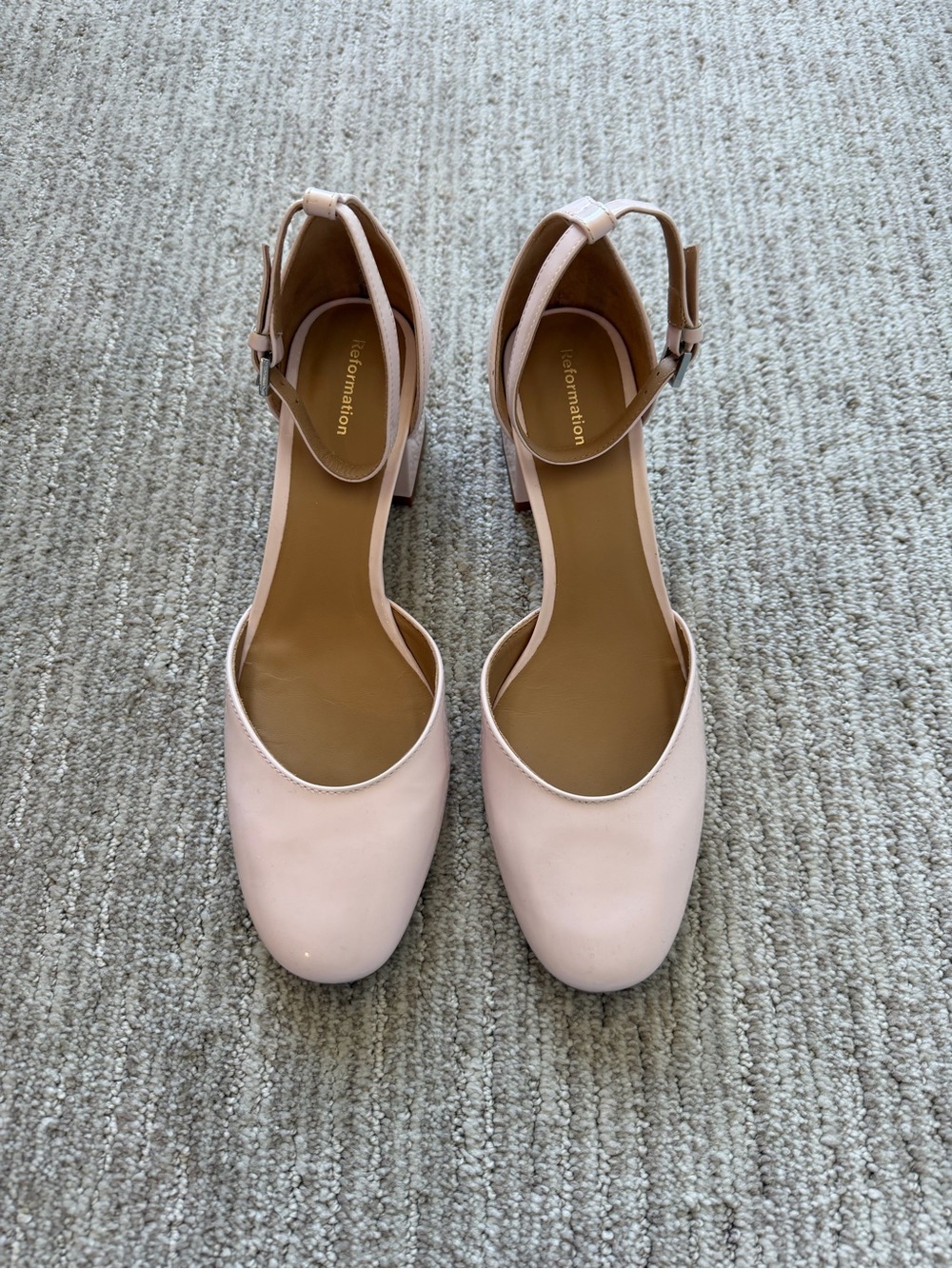 Reformation Mallori Closed Toe Heel Morning Dew Patent - Size 8 - Picture 7 of 15